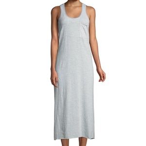 ATM Blue Striped Racerback Tank Maxi Midi Dress